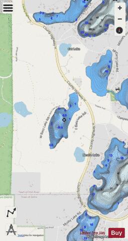 Bass Lake E depth contour Map - i-Boating App - Streets