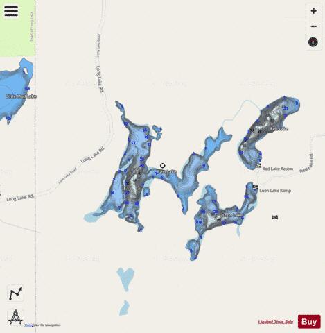 Bass Lake I depth contour Map - i-Boating App - Streets