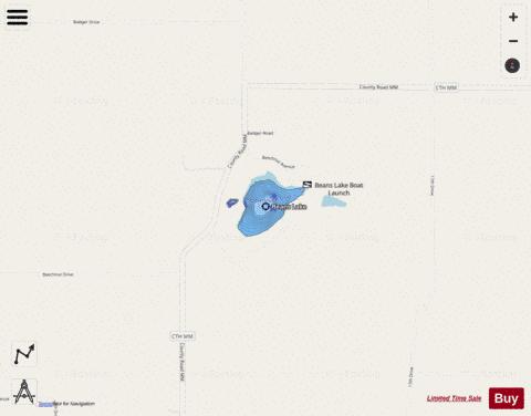 Beans Lake depth contour Map - i-Boating App - Streets