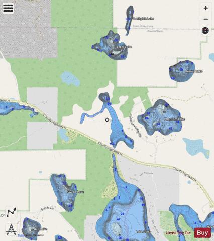 Bear Lake B depth contour Map - i-Boating App - Streets