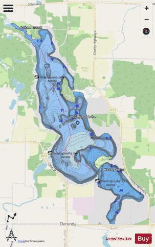 Bear Trap Lake depth contour Map - i-Boating App - Streets