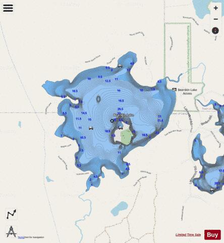 Bearskin Lake depth contour Map - i-Boating App - Streets