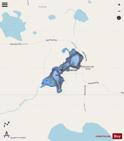 Bearskull Lake depth contour Map - i-Boating App - Streets