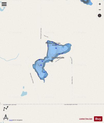 Beauregard Lake depth contour Map - i-Boating App - Streets