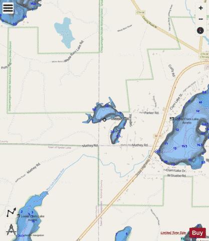 Beaver Lake B depth contour Map - i-Boating App - Streets