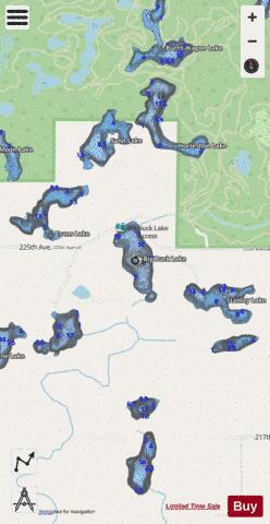 Big Buck Lake depth contour Map - i-Boating App - Streets