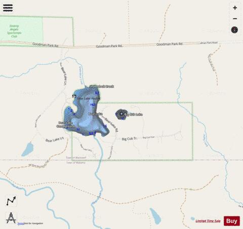 Big Cub Lake depth contour Map - i-Boating App - Streets