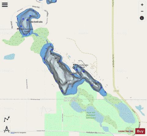 Big Devil Lake depth contour Map - i-Boating App - Streets