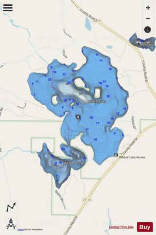 Big Kitten Lake depth contour Map - i-Boating App - Streets