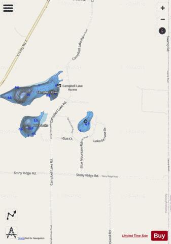 Blue Mountain Lake depth contour Map - i-Boating App - Streets