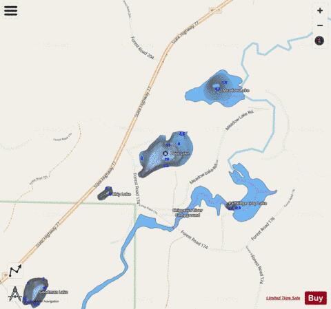 Boos Lake depth contour Map - i-Boating App - Streets