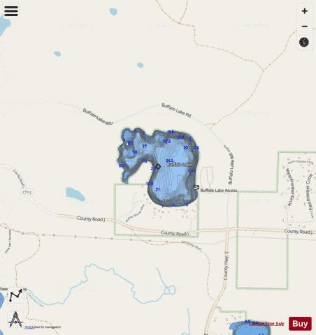 Buffalo Lake depth contour Map - i-Boating App - Streets