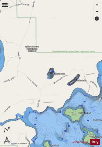 Bullhead Lake A depth contour Map - i-Boating App - Streets