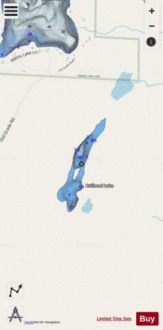 Bullhead Lake B depth contour Map - i-Boating App - Streets