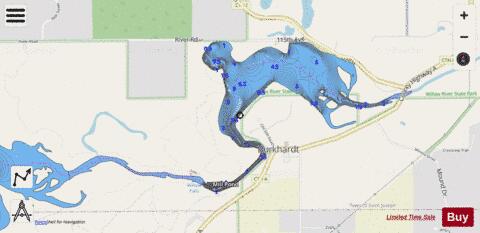 Burkhardt Mill Pond depth contour Map - i-Boating App - Streets