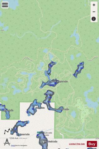 Burnt Wagon Lake depth contour Map - i-Boating App - Streets
