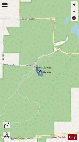 Butler Lake depth contour Map - i-Boating App - Streets