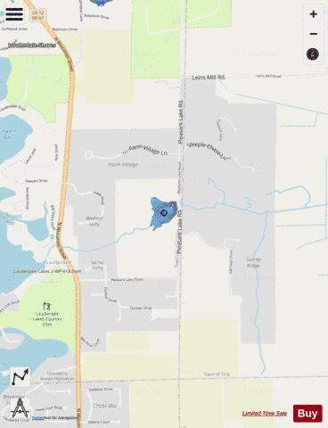 Cedar Grove Pond depth contour Map - i-Boating App - Streets