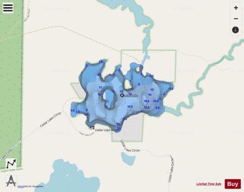 Cedar Lake C depth contour Map - i-Boating App - Streets