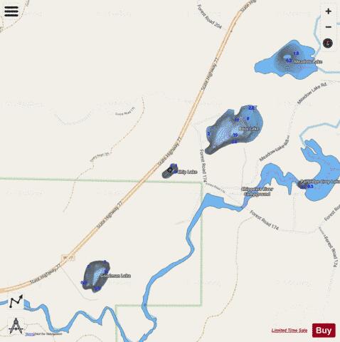 Chip Lake depth contour Map - i-Boating App - Streets