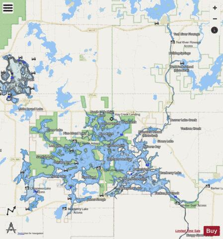 Lake Chippewa depth contour Map - i-Boating App - Streets