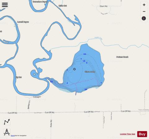 Cincoe Lake depth contour Map - i-Boating App - Streets