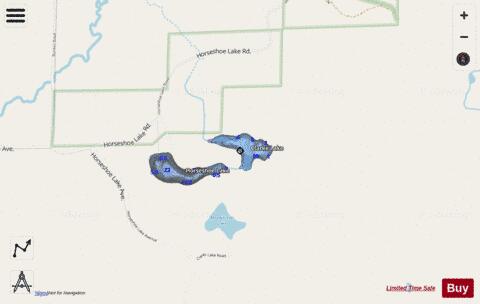 Clarke Lake depth contour Map - i-Boating App - Streets