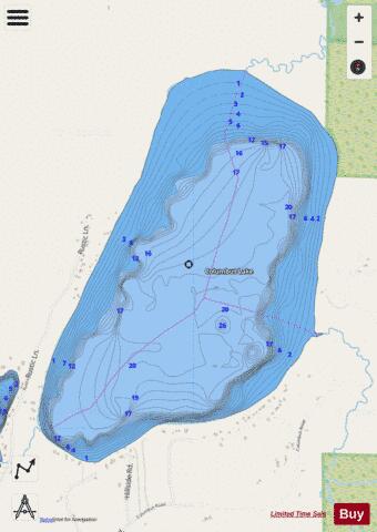 Columbus Lake depth contour Map - i-Boating App - Streets
