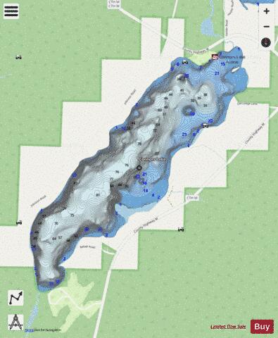 Connors Lake depth contour Map - i-Boating App - Streets