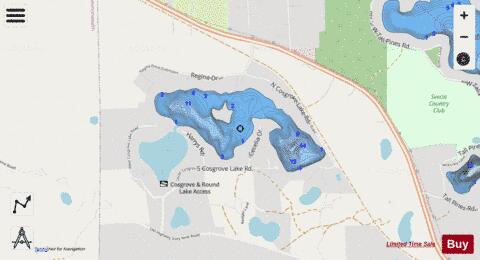 Cosgrove Lake depth contour Map - i-Boating App - Streets