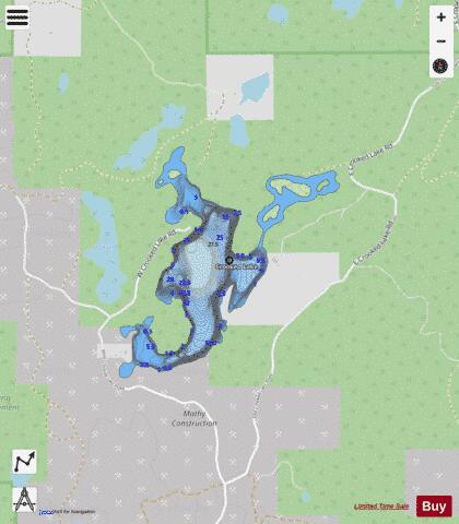 Crooked Lake G depth contour Map - i-Boating App - Streets
