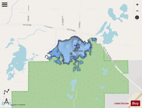 Crystal Lake E depth contour Map - i-Boating App - Streets
