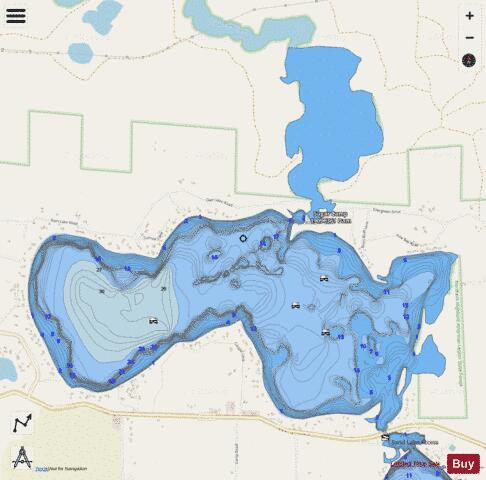 Dam Lake depth contour Map - i-Boating App - Streets