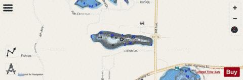 Deep Lake B depth contour Map - i-Boating App - Streets