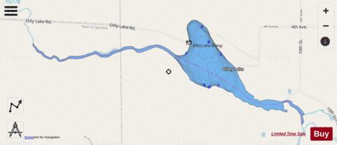 Dilley Lake depth contour Map - i-Boating App - Streets