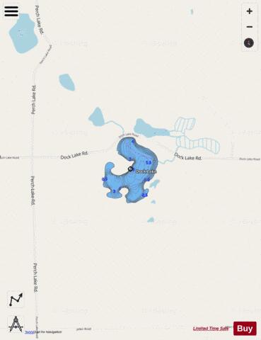 Dock Lake depth contour Map - i-Boating App - Streets