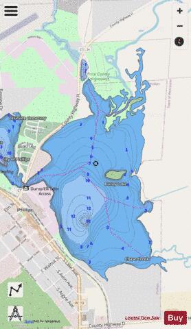 Duroy Lake depth contour Map - i-Boating App - Streets