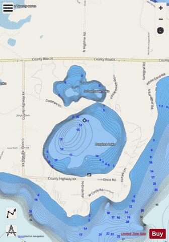 Durphee depth contour Map - i-Boating App - Streets