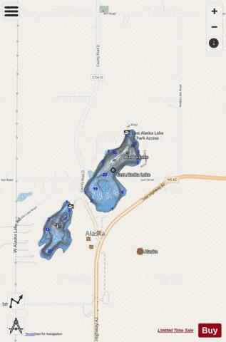 East Alaska Lake depth contour Map - i-Boating App - Streets