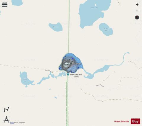 Edith Lake depth contour Map - i-Boating App - Streets