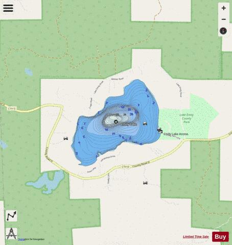 Emily Lake depth contour Map - i-Boating App - Streets