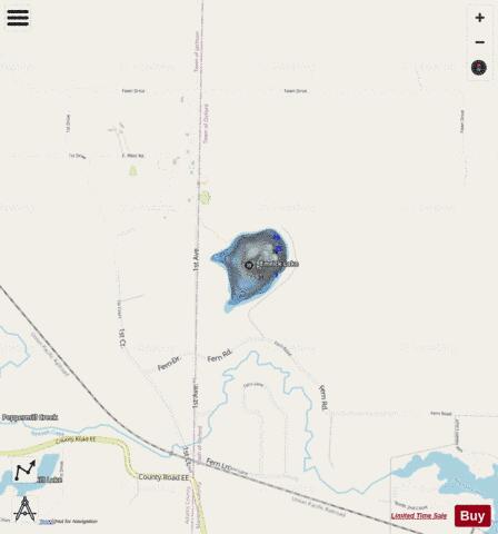 Emrick Lake depth contour Map - i-Boating App - Streets