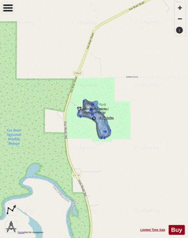 Ennis Lake depth contour Map - i-Boating App - Streets