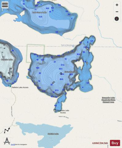 Escanaba Lake depth contour Map - i-Boating App - Streets