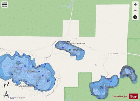 Eureka Lake depth contour Map - i-Boating App - Streets