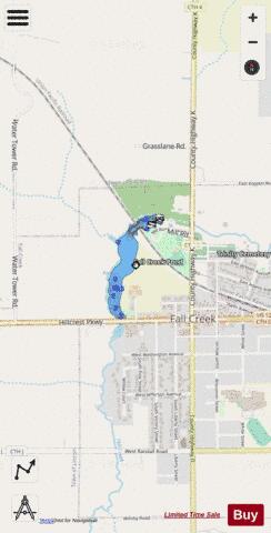 Fall Creek Pond depth contour Map - i-Boating App - Streets