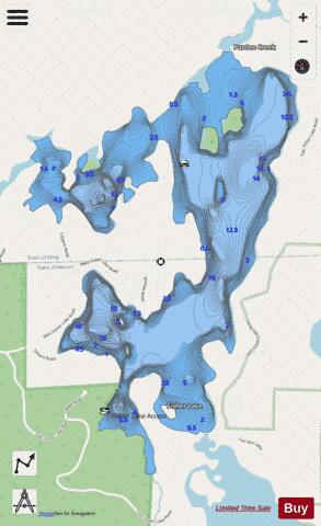 Fisher Lake depth contour Map - i-Boating App - Streets