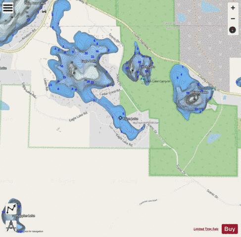 Flynn Lake depth contour Map - i-Boating App - Streets