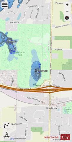 Forest Lake A depth contour Map - i-Boating App - Streets