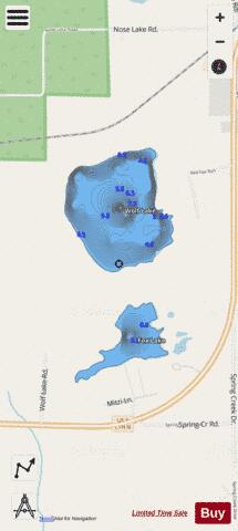 Fox Lake depth contour Map - i-Boating App - Streets